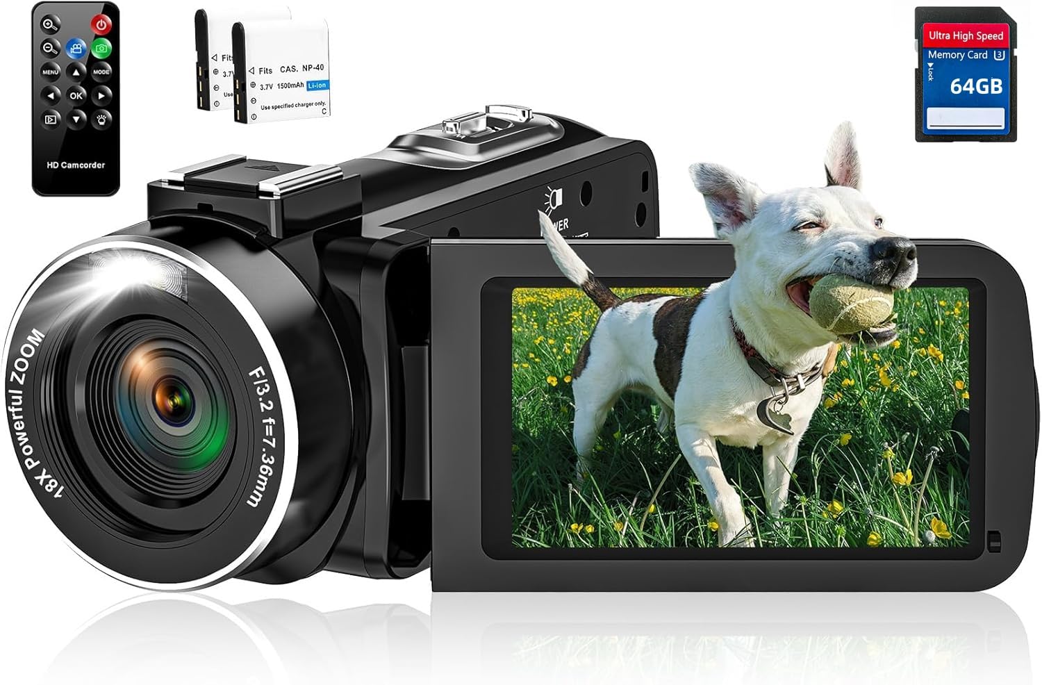 Amazon | ビデオカメラ 4K30FPS 75MP 18Xデジタルズーム LEDフィル